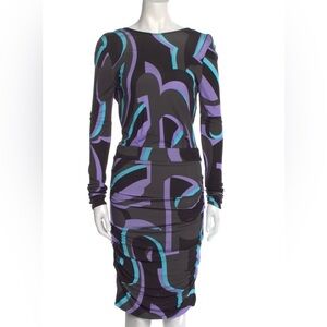 Emilio Pucci Black and Purple Mini Dress